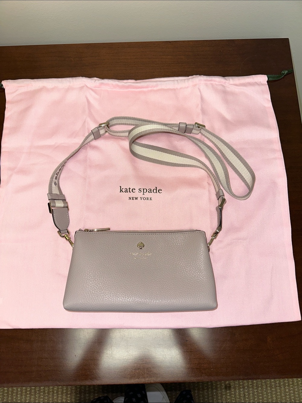 kate spade Pebbled Leather Crossbody - Light Taupe